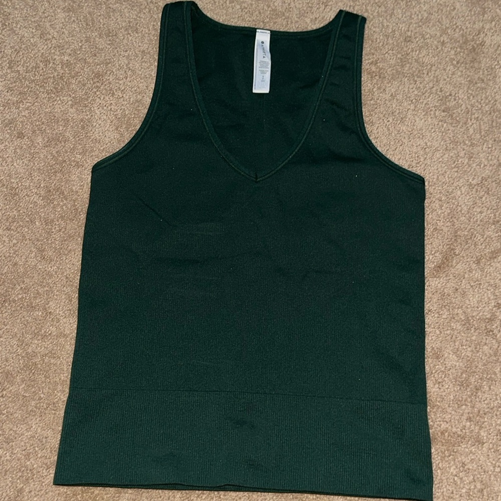Athleta Forest Green V Neck Tank Top Small